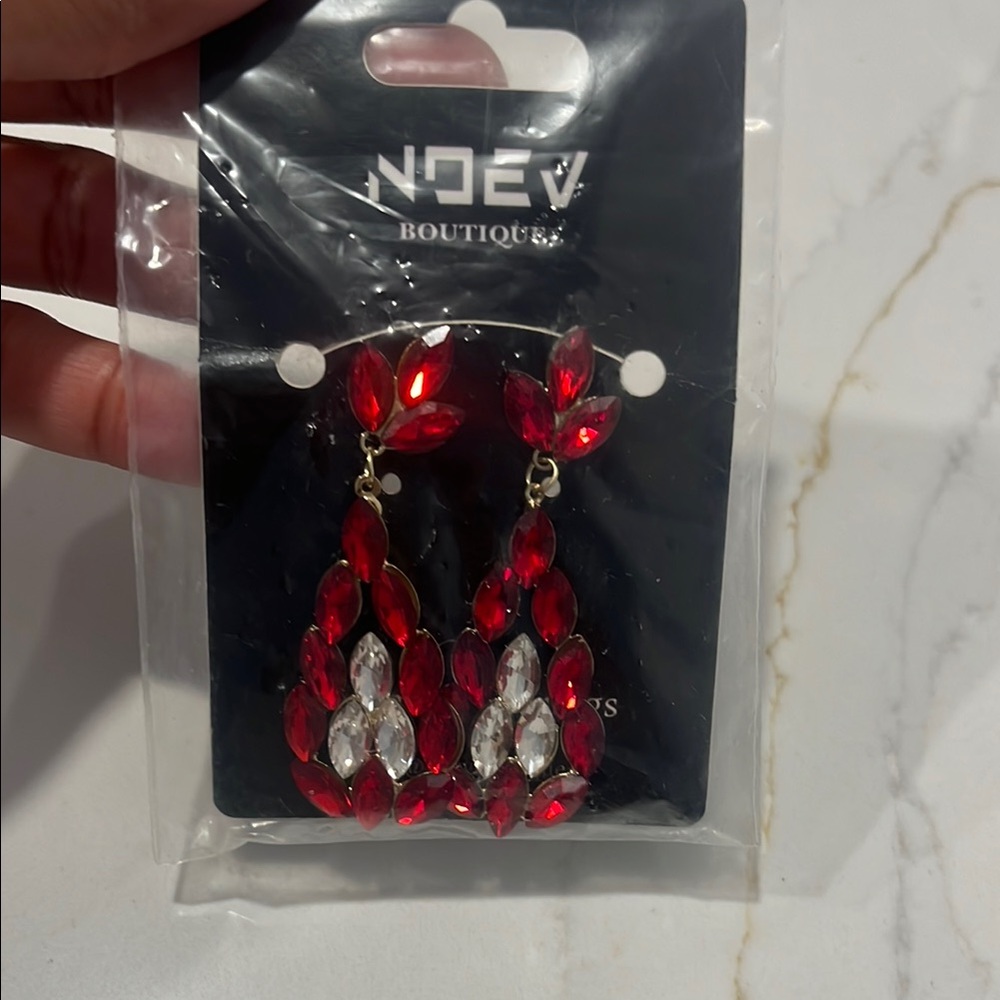 Red and Silver Earrings